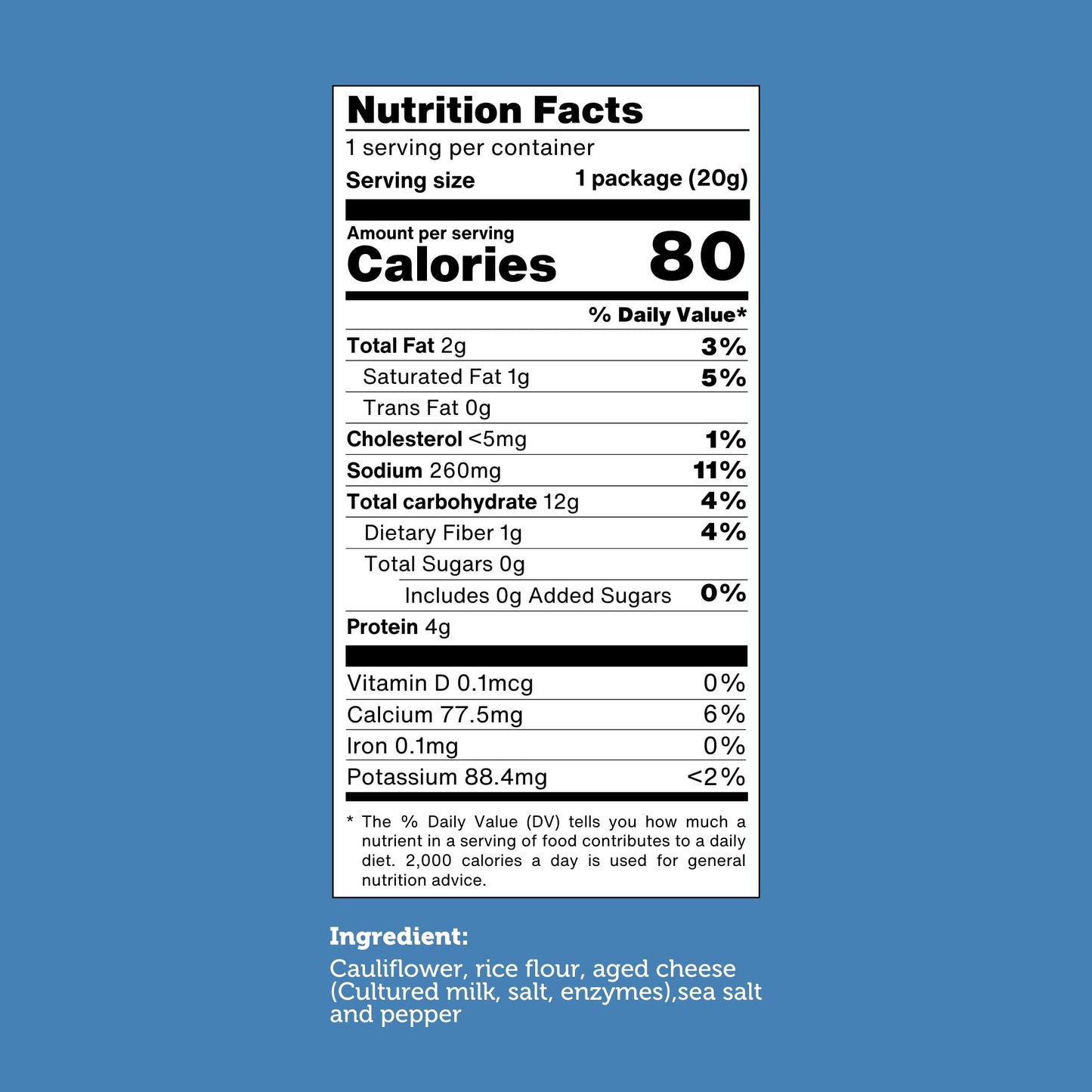 Good Chips Cauliflower Aged Cheese - Baked, No Oil - High Protein, Guilt Free Healthy Snacks - 0.7 Oz, Pack Of 12