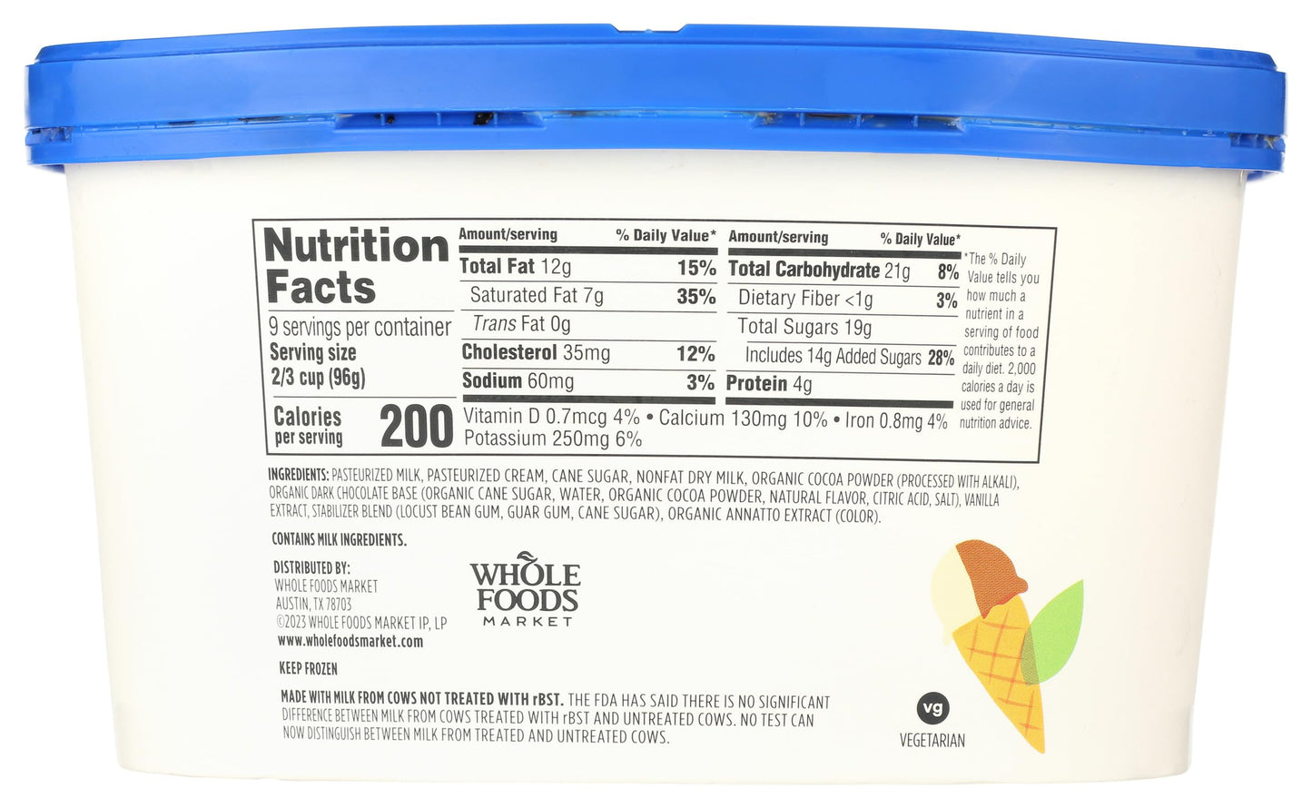 365 by Whole Foods Market Half Vanilla Half Chocolate Ice Cream, 1.5 QT