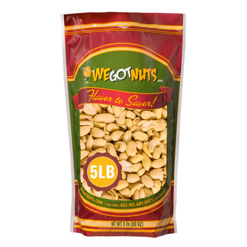 Roasted Unsalted Peanuts 5 Pounds (80Oz) By We Got Nuts - Premium Quality Kosher Peanut - Healthy & Natural Rich Flavor Snack -