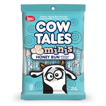 Goetze's Candy Honey Bun Cow Tales Minis - 4 Ounce Bag - Fresh from the Factory