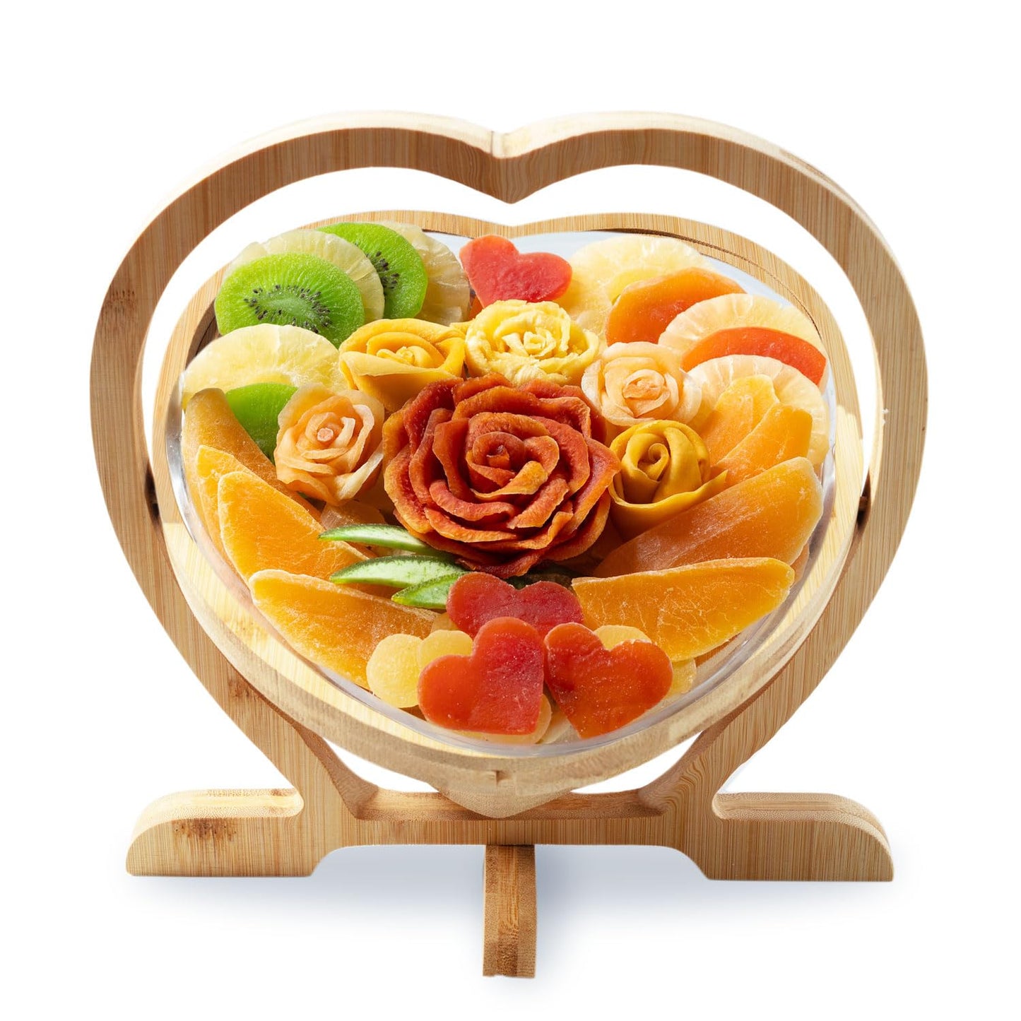 Mothers Day Gift Basket- Dried Fruit Heart Food Tray- Healthy Gourmet Snack Box- Variety Snacks - Love, Sympathy, Mom, Mother, G