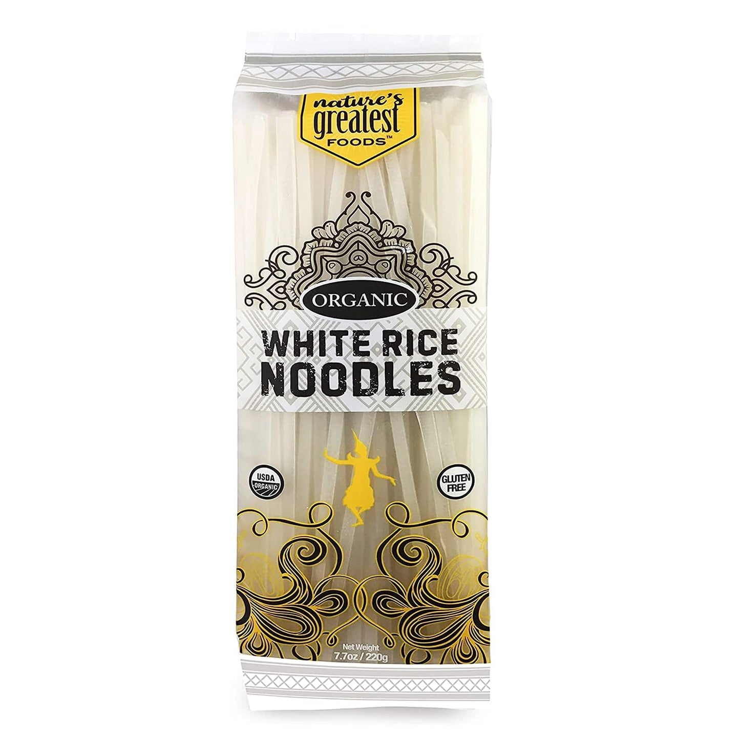 Natures Greatest Foods Organic White Rice Noodles, Vegan, Gluten-Free, 7.7 oz (Pack of 12)