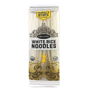Natures Greatest Foods Organic White Rice Noodles, Vegan, Gluten-Free, 7.7 oz (Pack of 12)