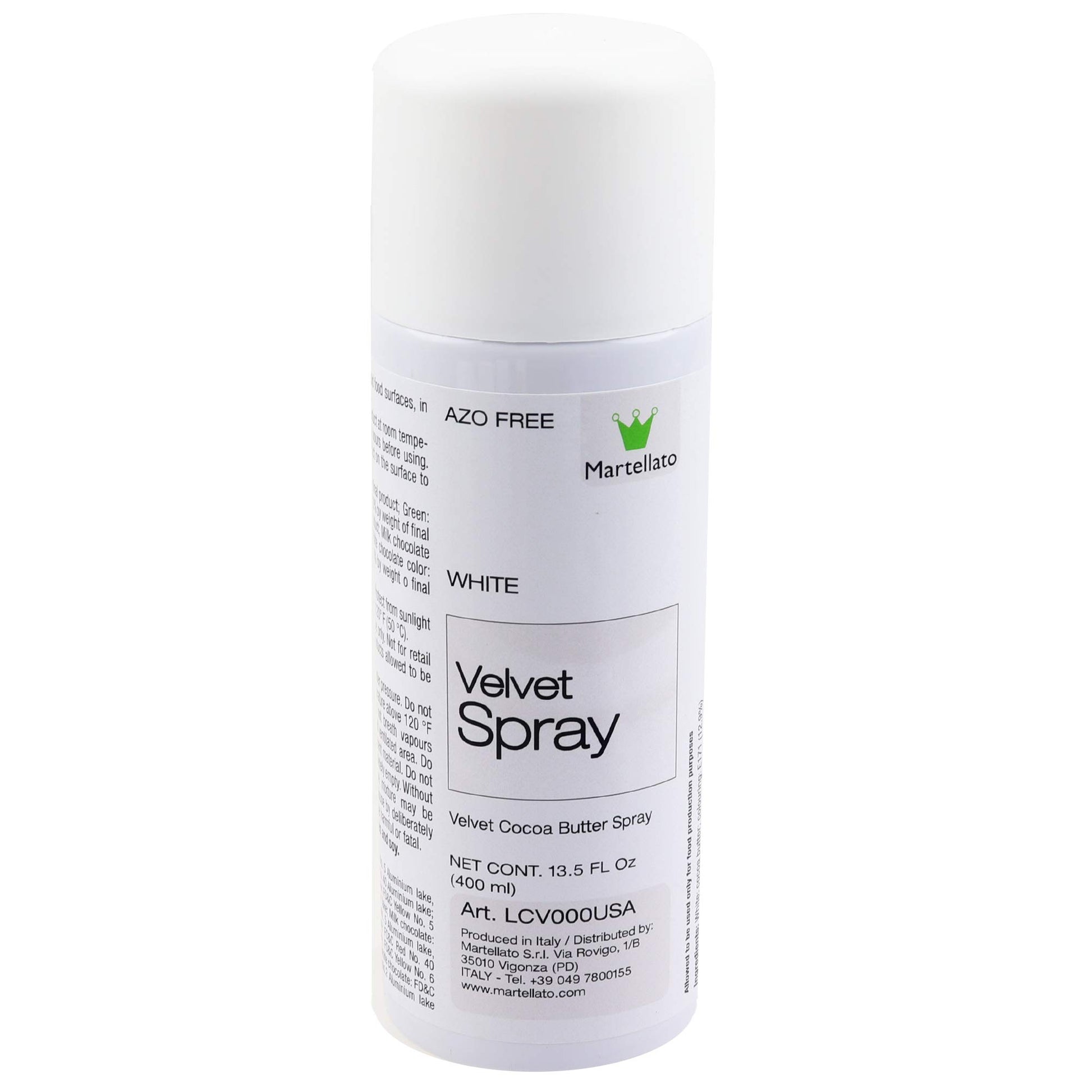 Martellato White Velvet Spray 13.5 Ounce (400Ml)