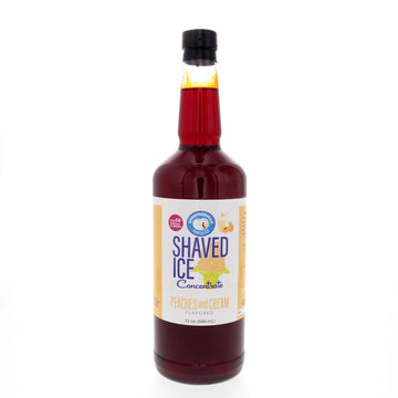 Peaches and Cream Shaved Ice and Snow Cone Flavor Concentrate Quart Size (32 Fl Oz)L8