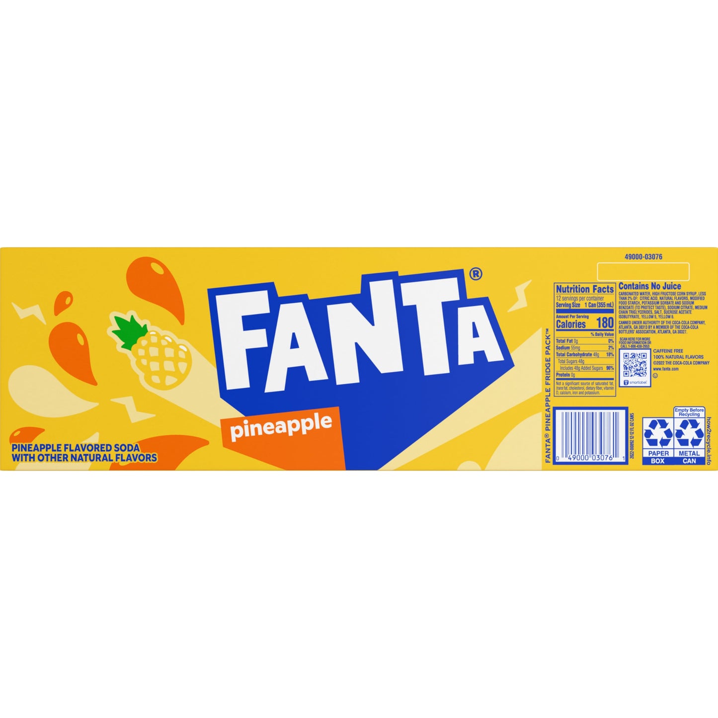 Fanta Pineapple  12 Fl Oz Cans  12 Pack