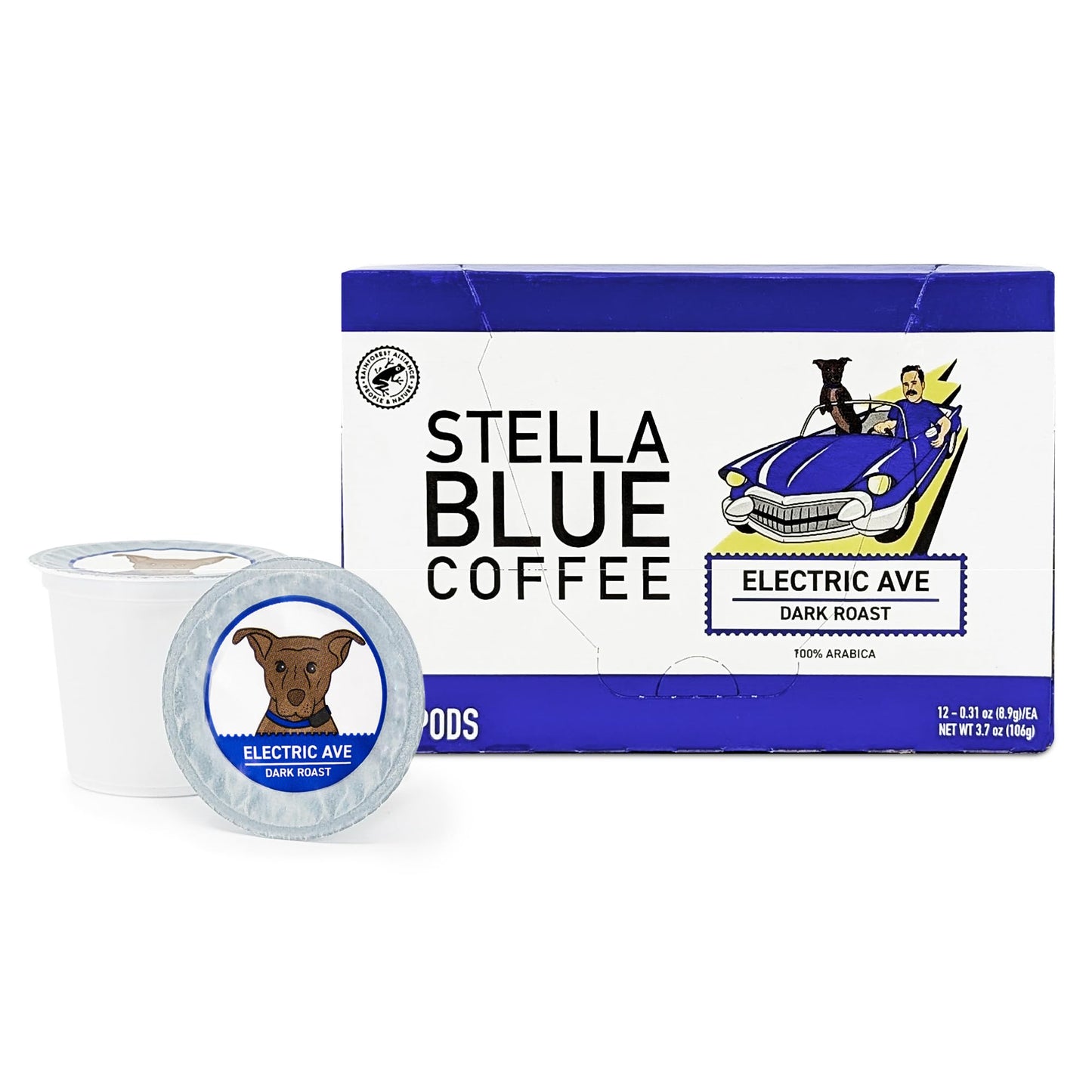 Stella Blue Dark Roast Coffee Pods, 100% Arabica, 12 Count, Single Serve
