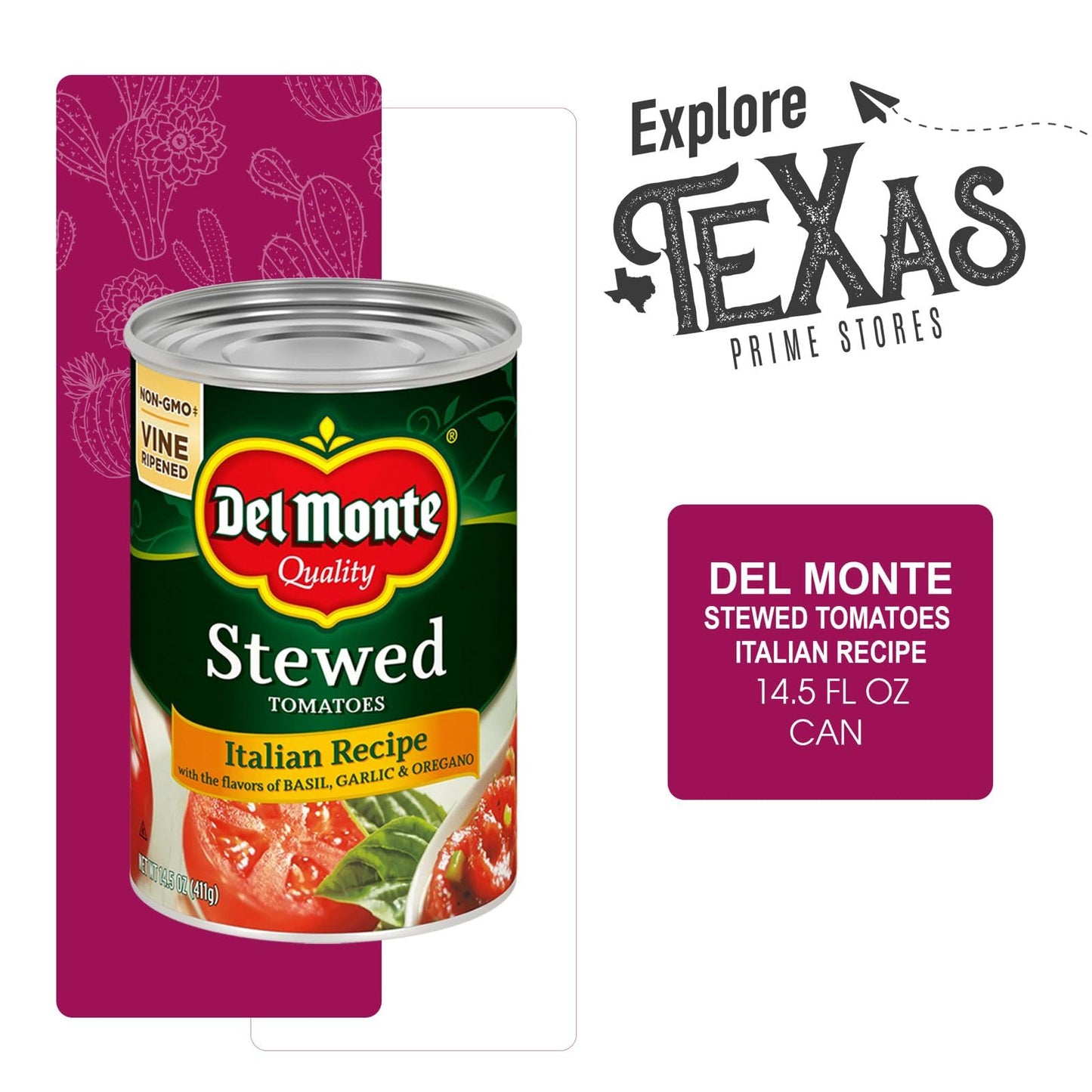 Del Monte - Lavinia Essentials Bundle: Tomatoes 12- Pack Of Stewed Italian Recipe With Basil, Garlic & Oregano Canned Vegetables