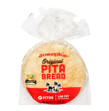 Josephs Original White Pita Bread, 1-Pack, Fresh Baked (4 Pitas per Pack, 11Oz.)