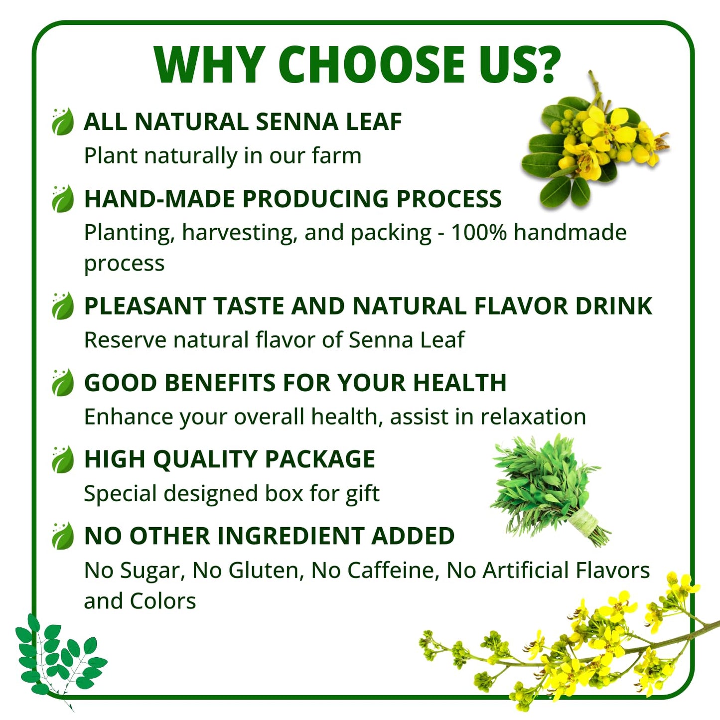 VIDA FARM Senna Tea - 100% Natural, Caffeine Free - 125 Tea Bags