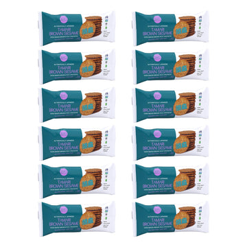 San-J - Tamari Brown Sesame Crackers - Specially Baked - 3.7 Oz. Boxes - 12 Pack