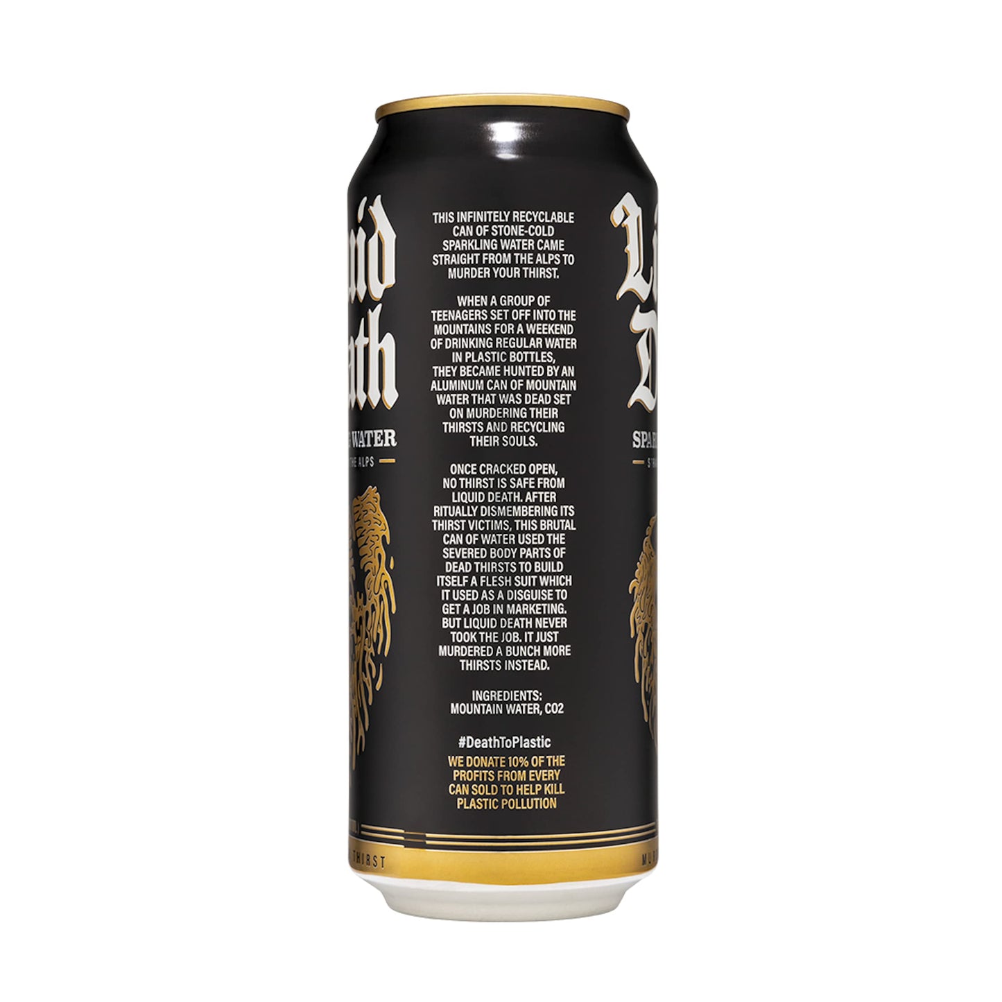 Liquid Death Sparkling Mountain Water, 18-Pack of 16.9oz Cans, Natural Minerals & Electrolytes, Real Mountain Source