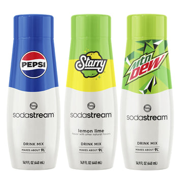 SodaStream Pepsi, Starry & MTN Dew, Regular, 440ml, (Pack of 3)