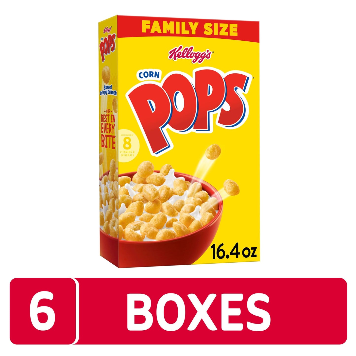 Kellogg'S Corn Pops Breakfast Cereal, Kids Cereal, Family Breakfast, Family Size, Original (6 Boxes)