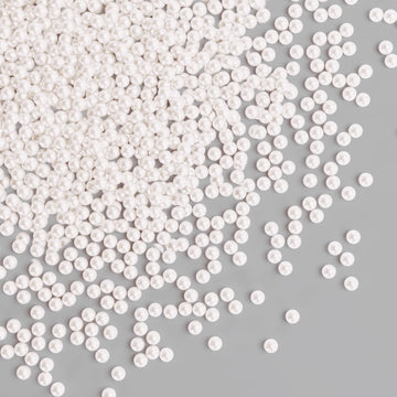 Bayep Edible Pearls for Cake Decorating 4mm White Sprinkles for Cookies, Baking, Ice Cream, Cupcake Topper Pearl Sprinkles Perfe