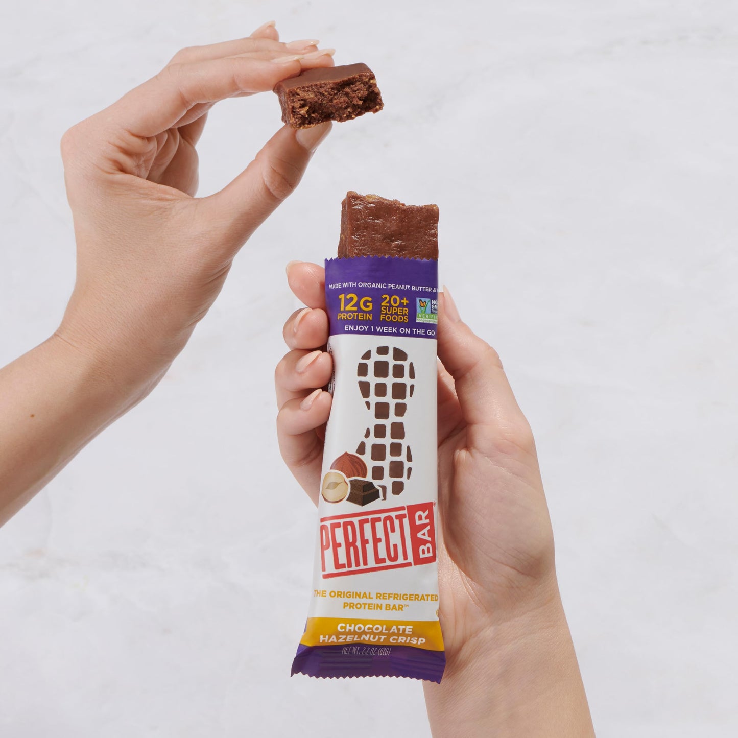 Perfect Bar Original Refrigerated Protein Bar, Chocolate Hazelnut Crisp, 2.3 Ounce Bars, 8 Count (Pack of 3)