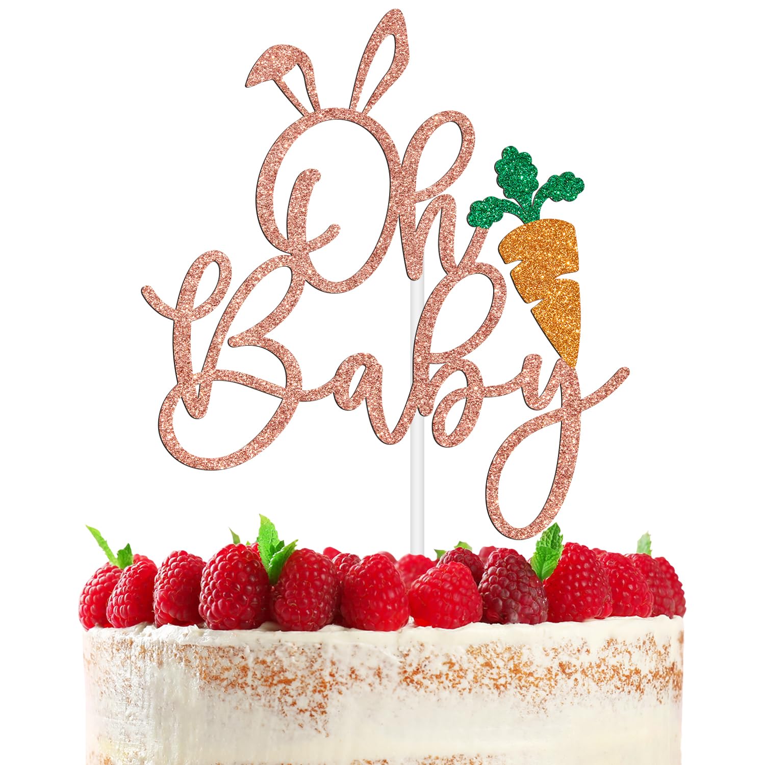 Bunny Oh Baby Cake Topper  Easter Baby Shower Cake Decor For Kids  Some Bunny Is On The Way  Spring Easter Theme 1St Birthday Gender Reveal Party Decorations Supplies