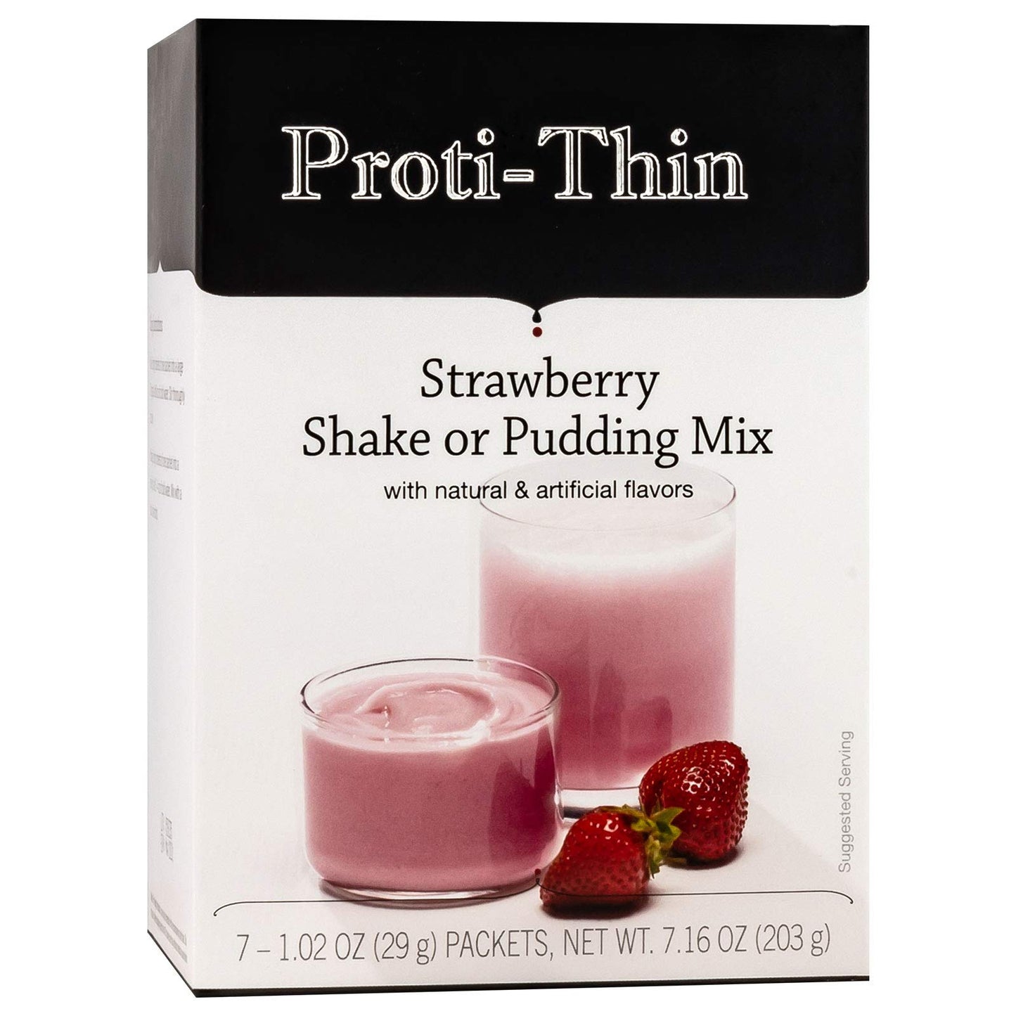 Proti-Thin High Protein Strawberry Pudding and Shake Mix, Healthy Dessert Mix, 15g Protein, Low Calorie, Low Carb, Low Fat, Low 