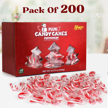 Christmas Mini Candy Canes Classic Red & White Peppermint Flavor For Holiday Family Indulgement - Small Candy Canes Individually