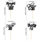 Gyufise 48 Pack Black Glitter Hello 30 Cupcake Toppers Glitter Thirty Cheers To 30 Straight Outta 1994 Cupcake Picks For 30Th Bi