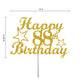 88 Birthday Cake Topper Gold Glitter, Party Decoration Ideas, Premium Quality, Sturdy Doubled Sided Glitter, Acrylic Stick. Made