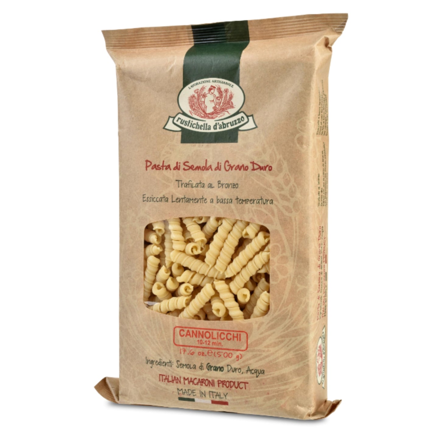 Rustichella D Abruzzo Cannolicchi Durum Wheat Pasta in Tray, 1.1 Pound
