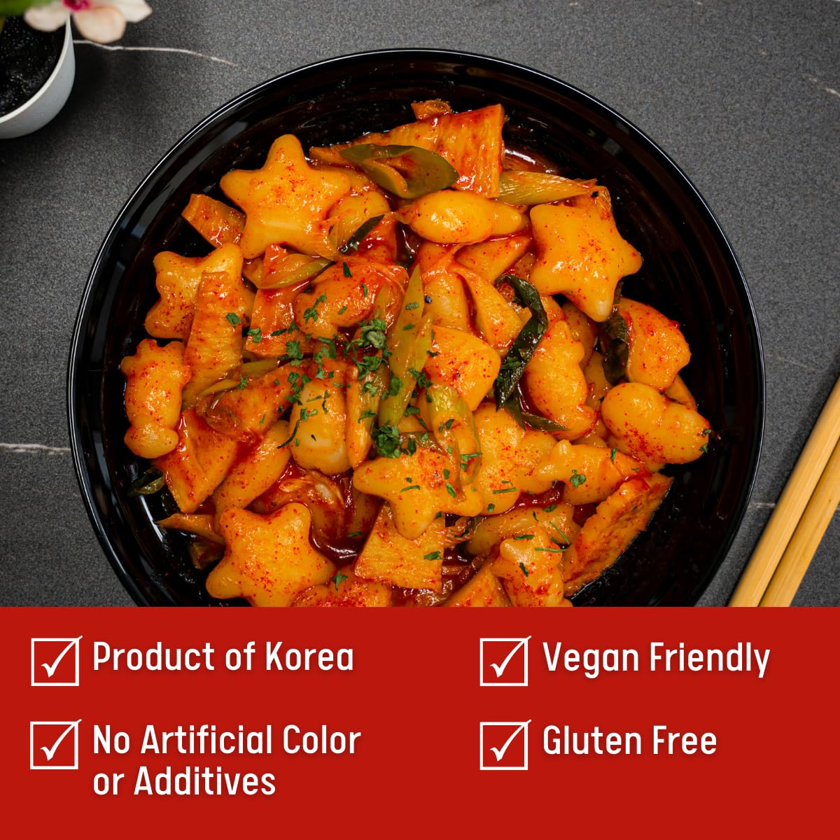 UNHA'S ASIAN SNACK BOX Korean Rice Cake Tteokbokki - Vegan, Gluten Free, 200g (2 Pack), Fun Shaped, Chewy & Sticky Treats