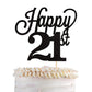 YCTHUNFISH 21st Birthday Cake Topper Black Glitter Number 21 Bamboo Decoration for Birthday Party Supplies