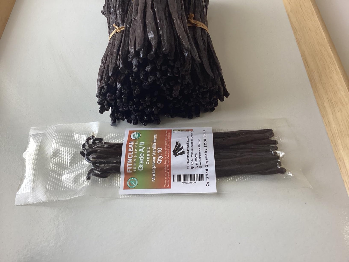 10 Organic Madagascar Vanilla Beans Grade A/B. Certified Usda Organic. 5-7 By Fitnclean Vanilla For Extract And Everything Vanilla.