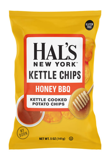 Hals New York Kettle Cooked Potato Chips, Gluten Free (Honey BBQ, 5 oz Bag (Pack of 12))