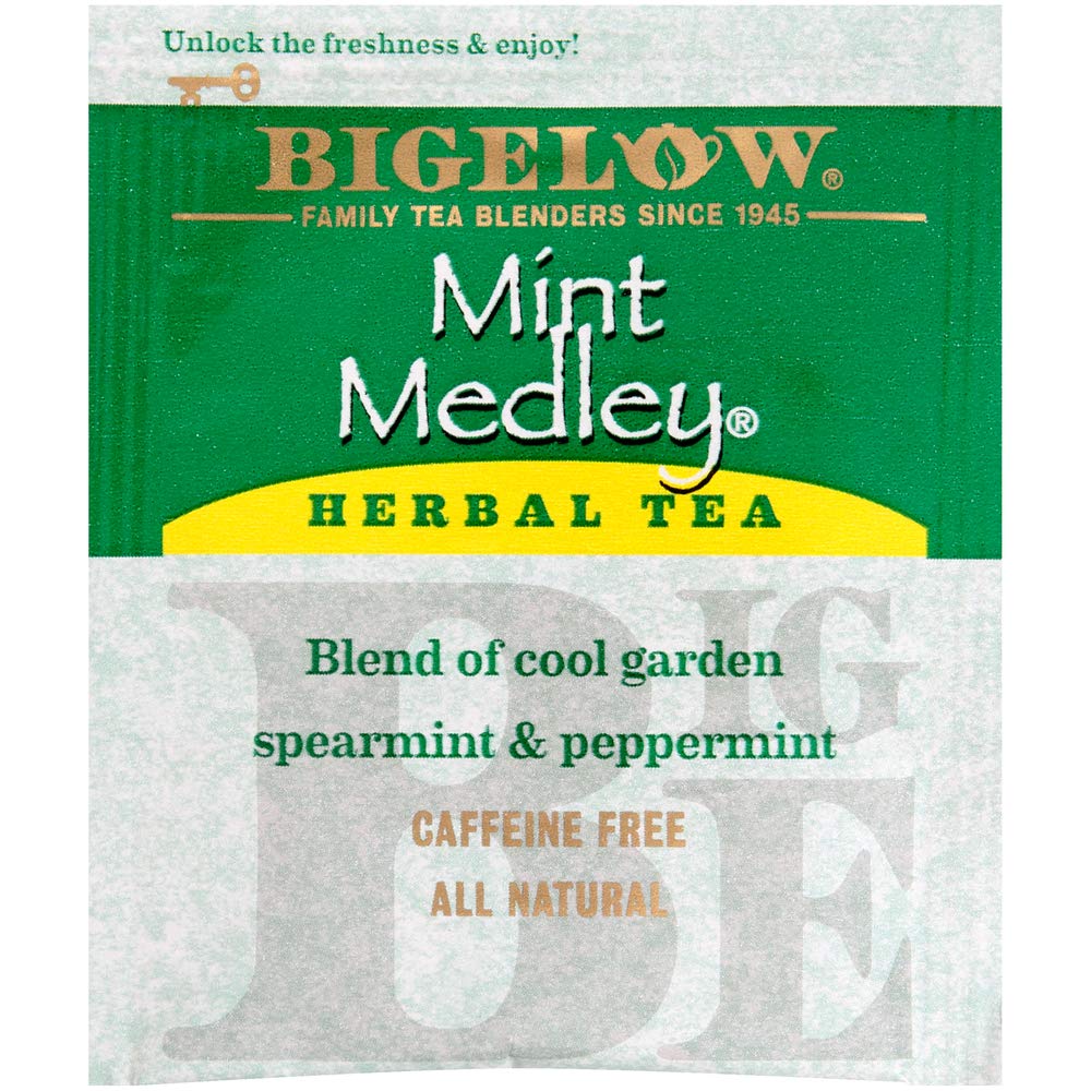 Bigelow Tea Mint Medley Herbal Tea Bags, 28 Count, All Natural, Gluten Free, Peppermint & Spearmint, RCB003931