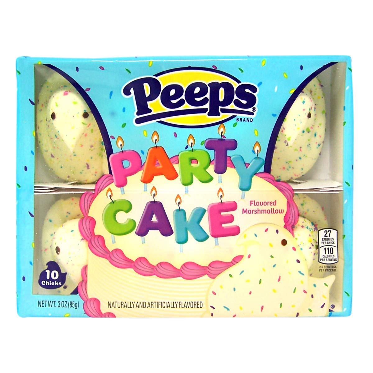 Party Cake Flavored Peeps Marshmallow Easter Basket Stuffer And Baking Decoration, 3 Ounces, Pack Of 2