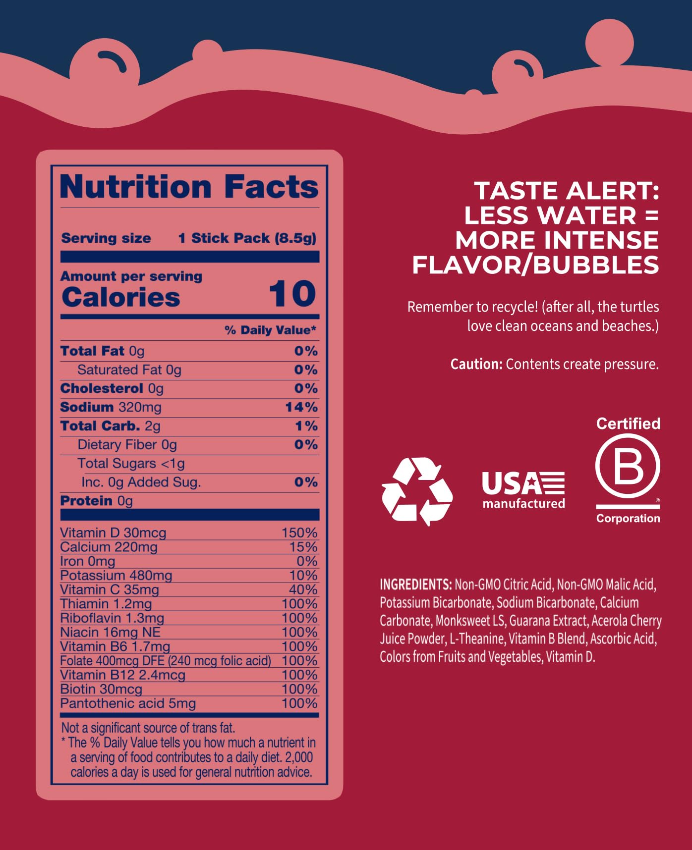 Bobelo Black Cherry Cream Energy Drink Powder, Sugar Free, Electrolytes, 15 Count, 0.3 Ounce (Pack of 15)