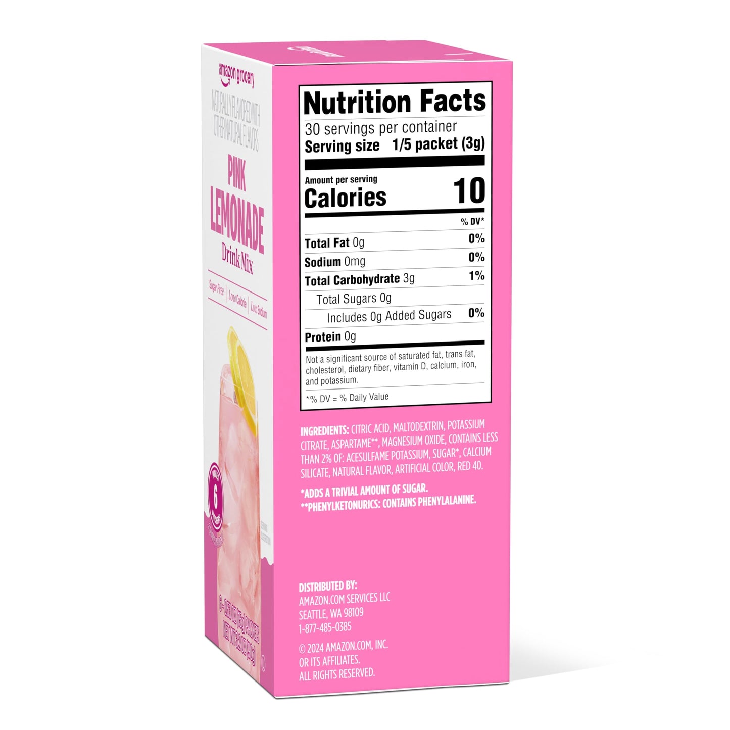 large online retailer Grocery Pink Lemonade Drink Mix Singles, 3.2 Oz, 6 Ct, Pack of 1