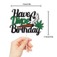 LINGBOOM Birthday Cake Topper Green Glitter Pot Leaf Decoration 9.8x15 cm Paperboard Happy Birthday