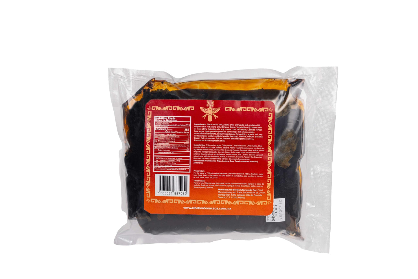 Mole Negro, La Tradici  N, Authentic Mexican Mole Sauce, Black Mole Paste, Mexican Gourmet Artisanal Product (17.6 Oz)