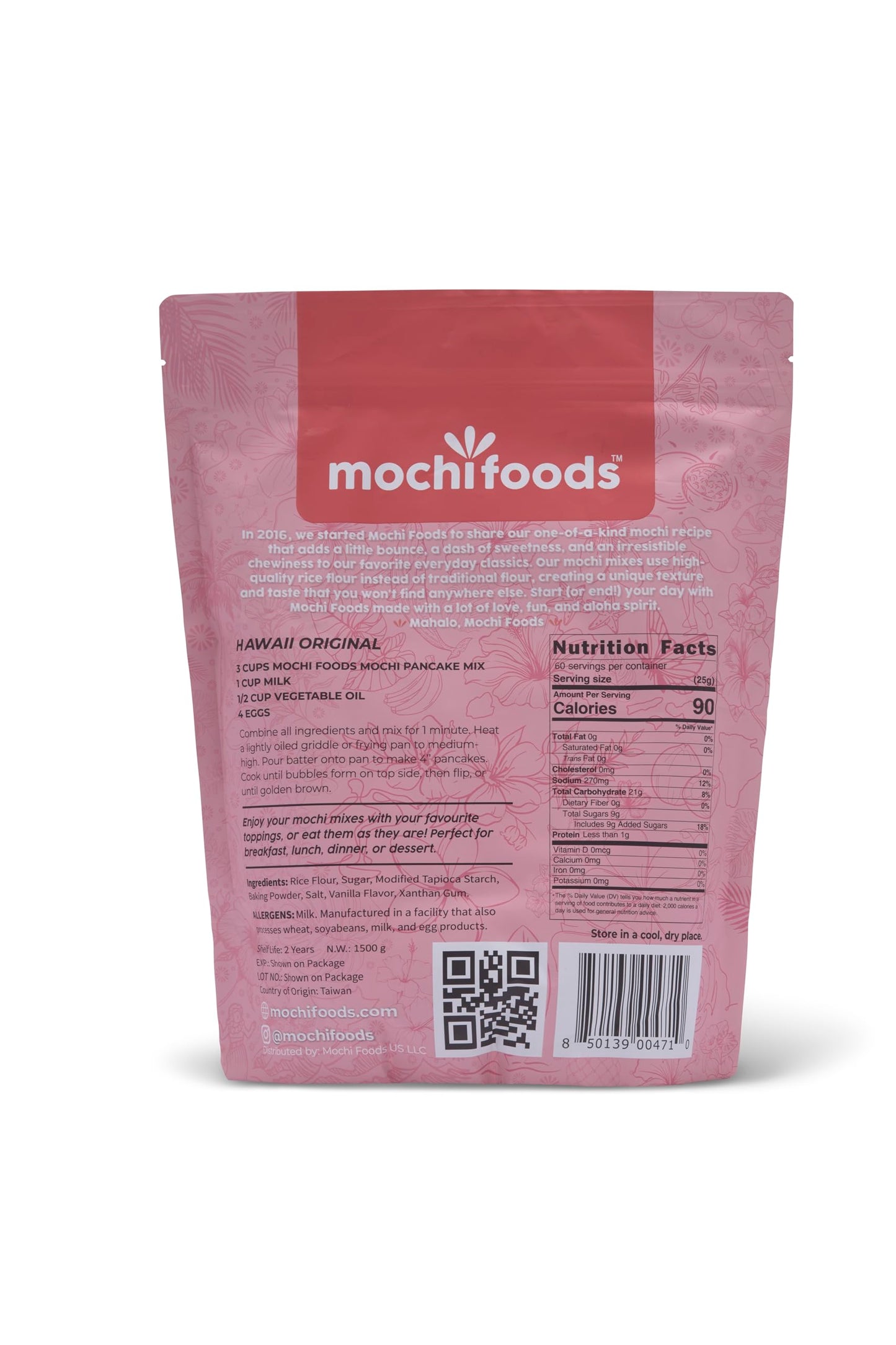 Mochi Foods Mochi Pancake Mix - Light & Fluffy 52.8 oz - Irresistible Chewiness for Elevating Breakfast