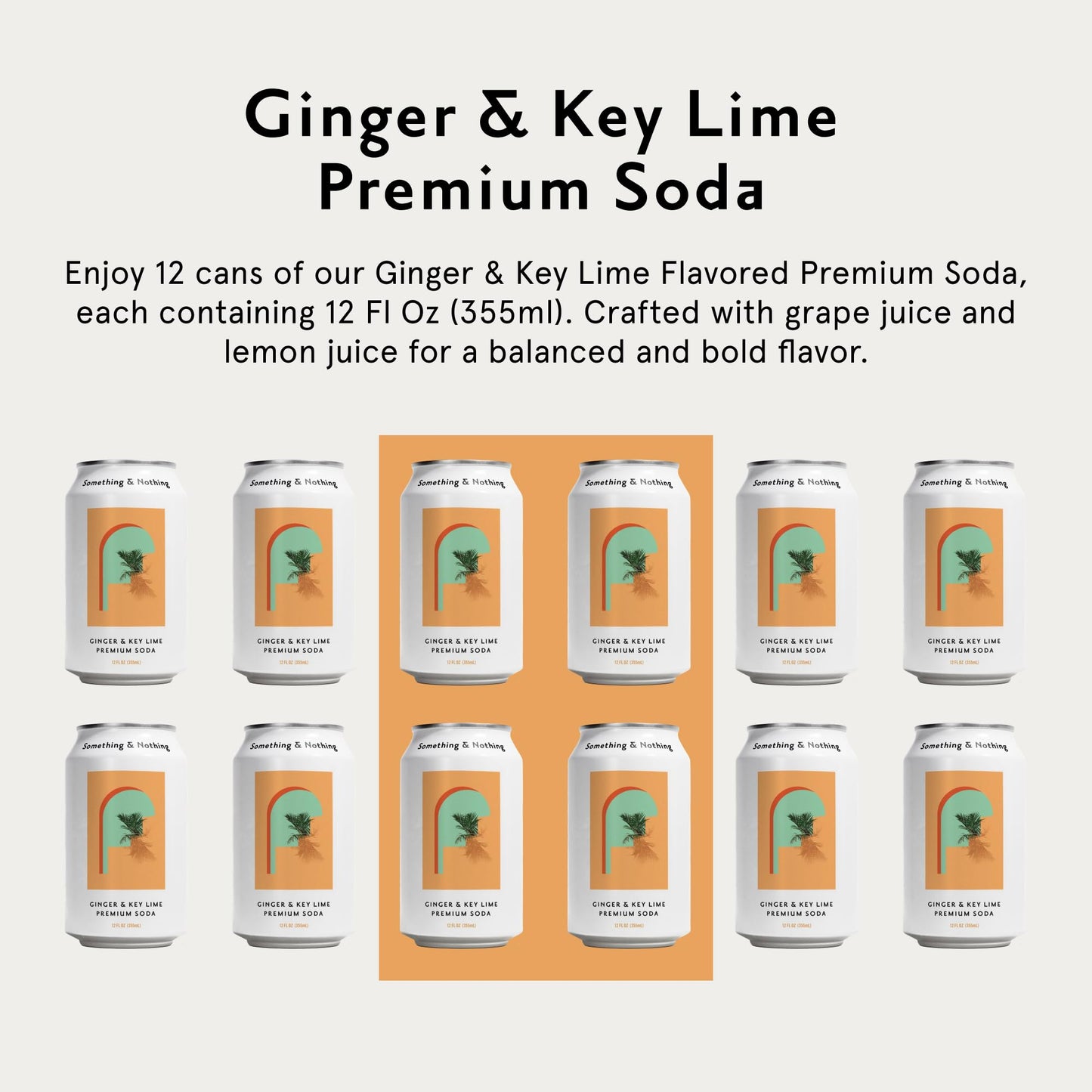 Something & Nothing Ginger & Lime Flavoured Sparkling Water | Lightly Carbonated  Full Flavoured with Added G & Lemon Juice | Vegan & Low Calorie Soda | 12 Fl Oz Cans (Pack of 12)