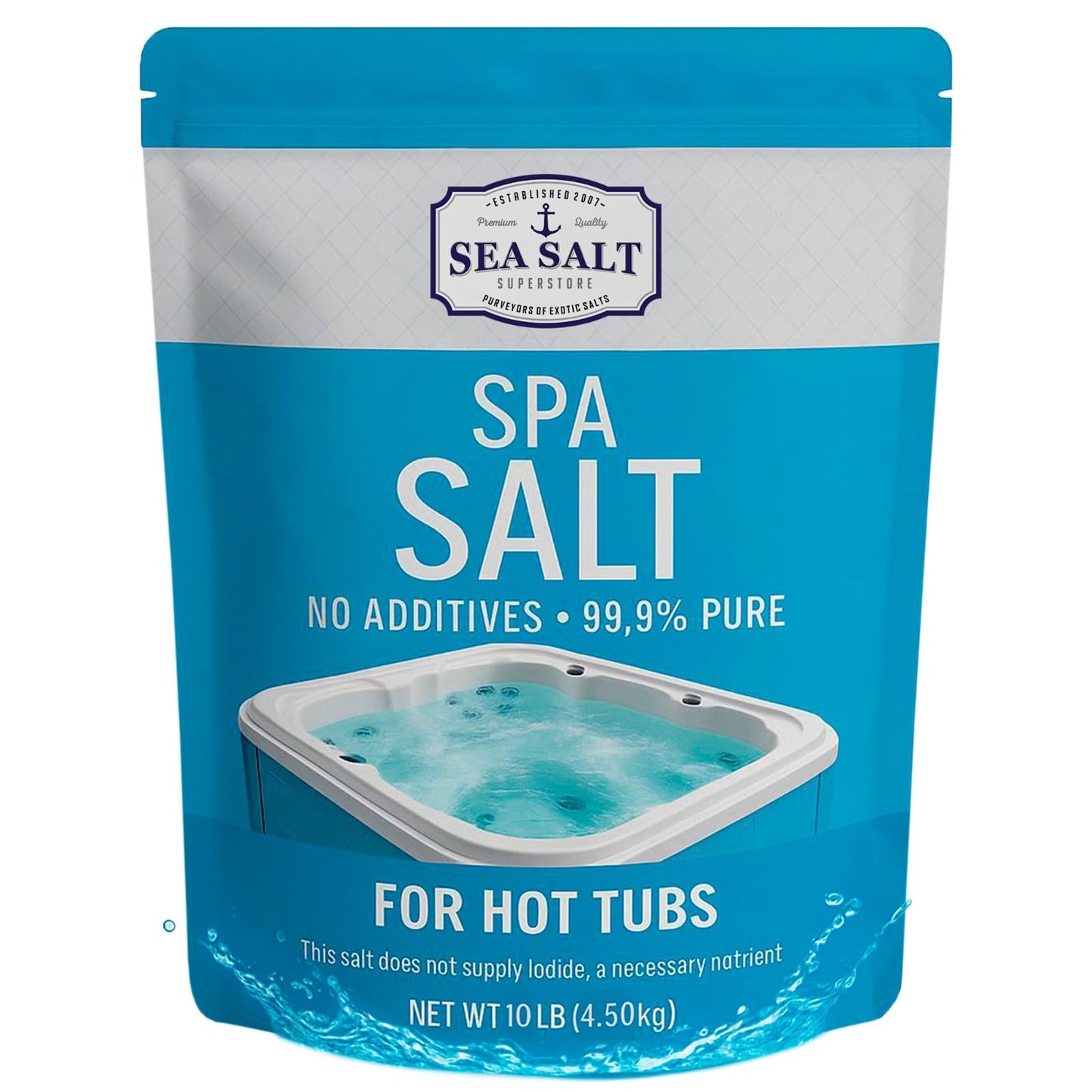 Hot Tub Spa Salt for Water Systems & Chlorine Generators, Pool Salt for Hotspring, Jacuzzi, Caldera, Ace, & Freshwater, 10 Lbs/5