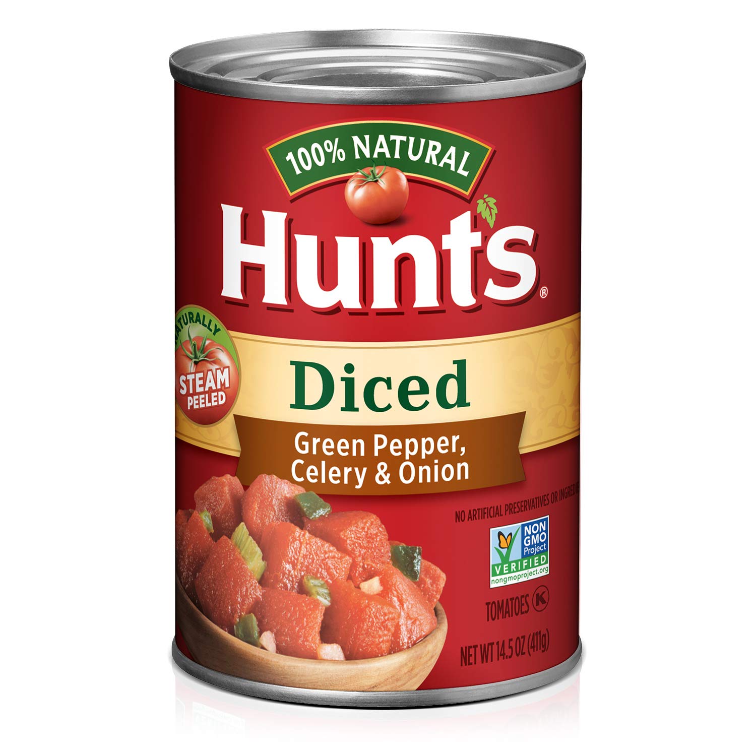 Hunt'S Diced Tomatoes With Green Pepper, Celery & Onion, 14.5 Oz, 12 Pack