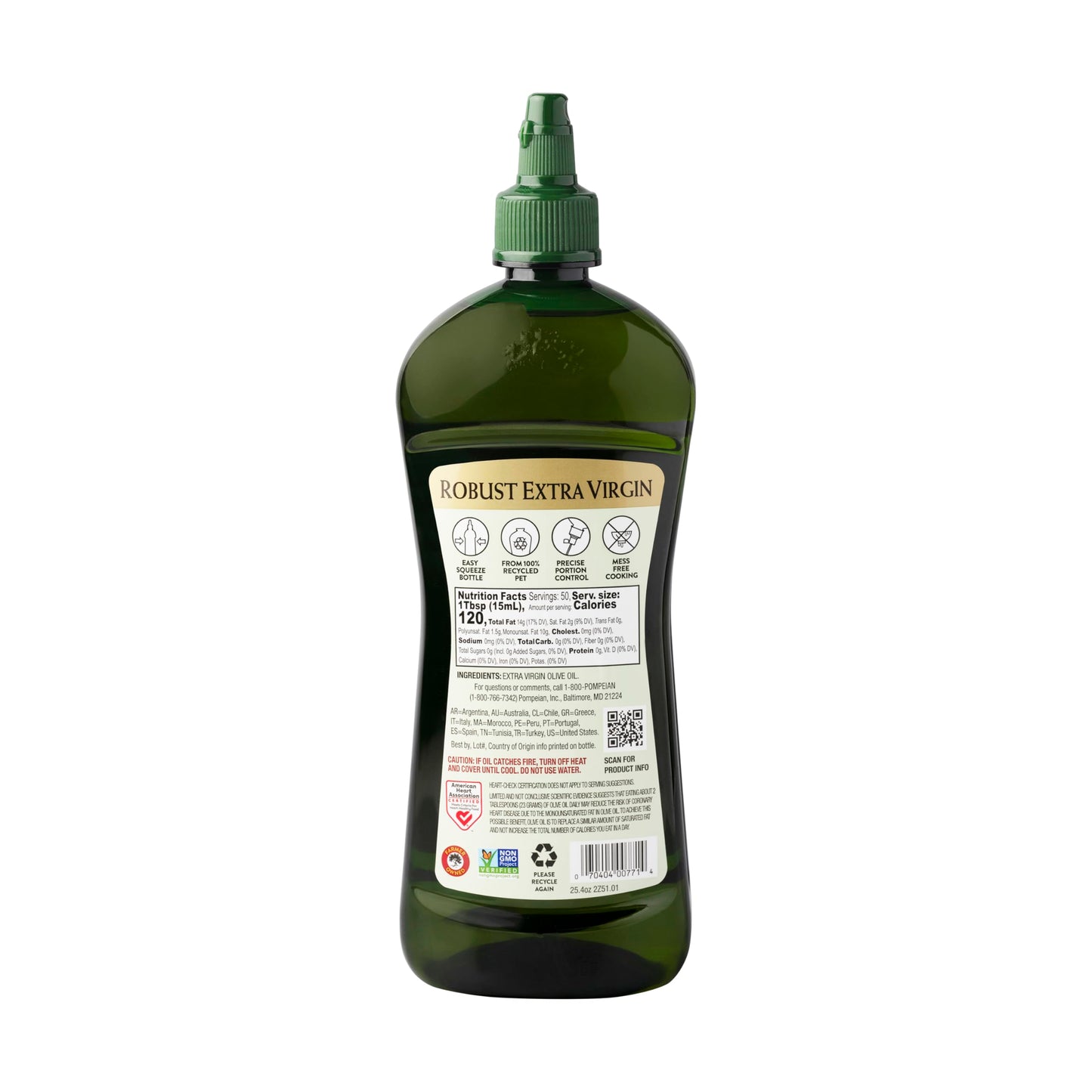 Pompeian Easy Squeeze, Robust Extra Virgin Olive Oil, First Cold Pressed, Full-Bodied Flavor, Mess Free, Perfect For Salad Dress