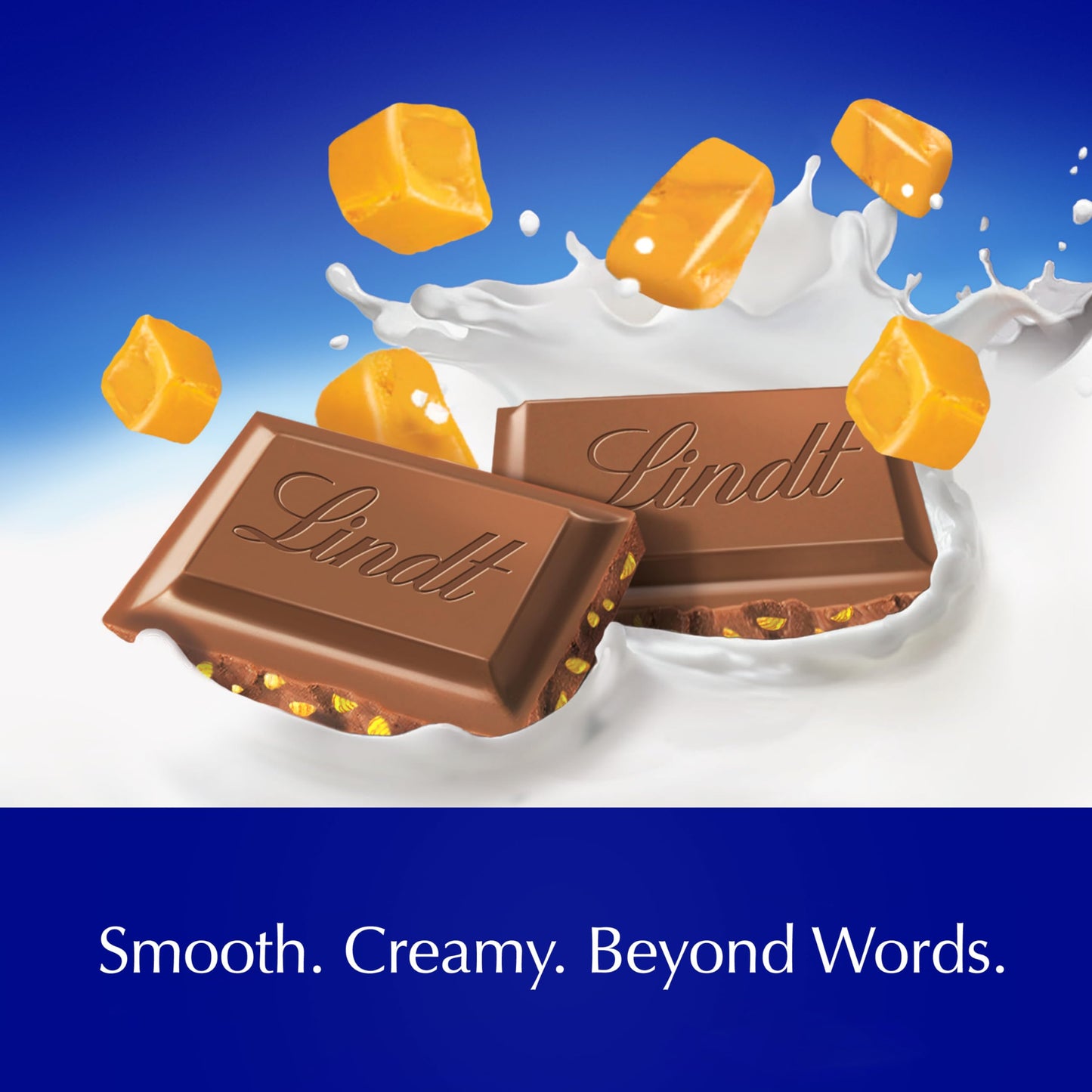 Lindt Classic Recipe Caramel With Sea Salt Milk Chocolate Bar, Milk Chocolate Candy With Pieces Of Caramel And Sea Salt, 4.4 Oz.