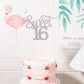 Gexolenu Silver Glitter Double-sided Happy Sweet 16 Cake Topper, Birthday Party Supplies