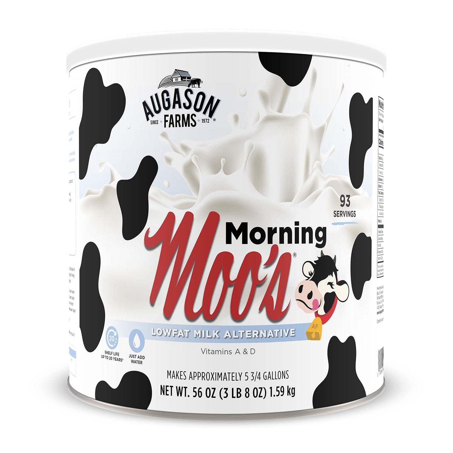 Augason Farms Morning Moo'S Milk Alternative Can, Emergency Food Storage, Everyday Meals, 93 Servings