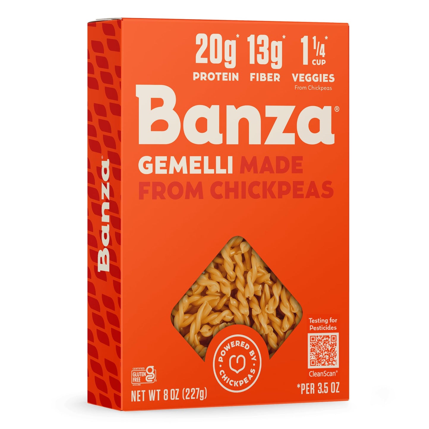 Banza Chickpea Pasta Gemelli, 8 Ounce - Gluten-Free, High Protein, Vegan