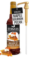 SYRUVIA Maple Bourbon Pecan Syrup - 25.4 fl oz, Kosher, Gluten Free, Ideal for Coffee, Drinks, Desserts