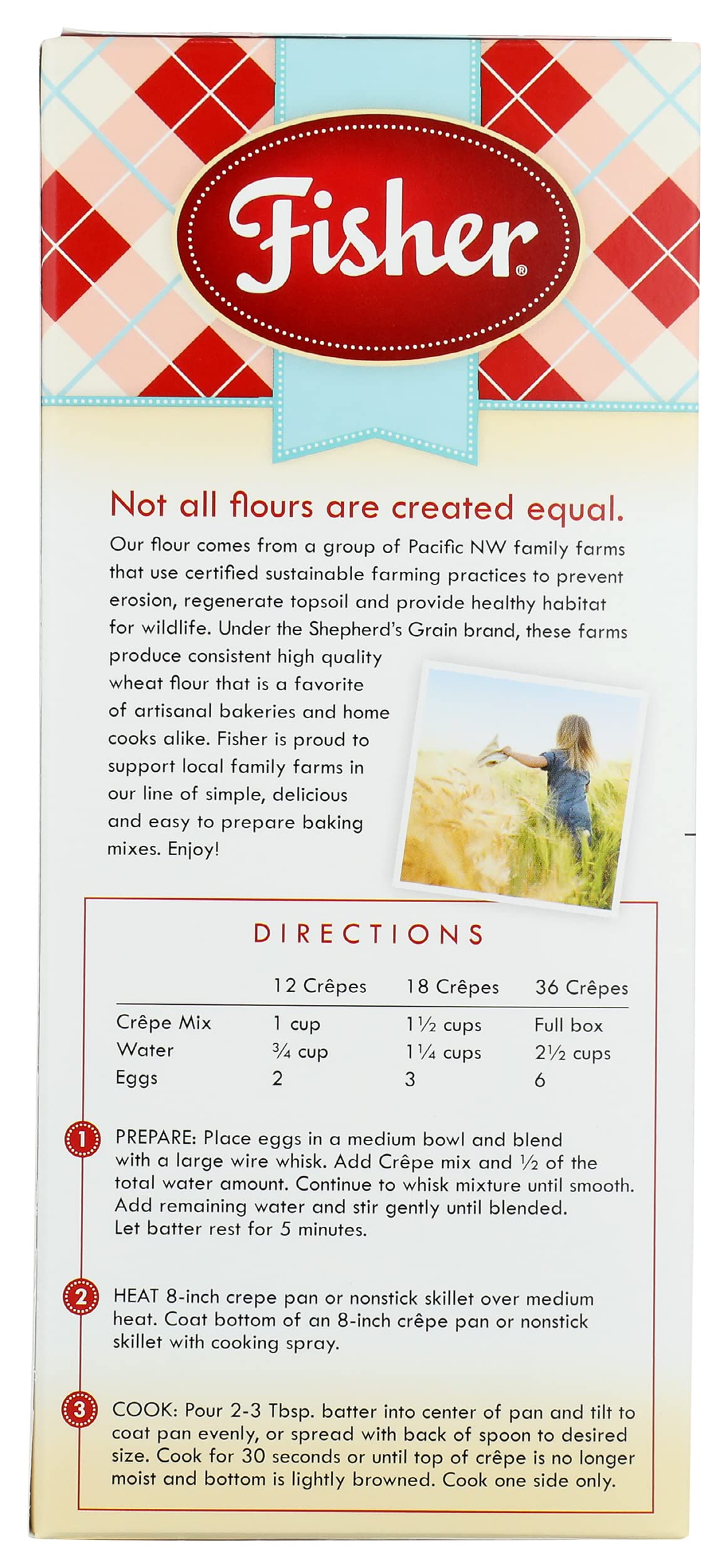 Fisher Classic Crepe Mix, 14 OZ, Pack of 6, Perfect for Pancakes and Crepes