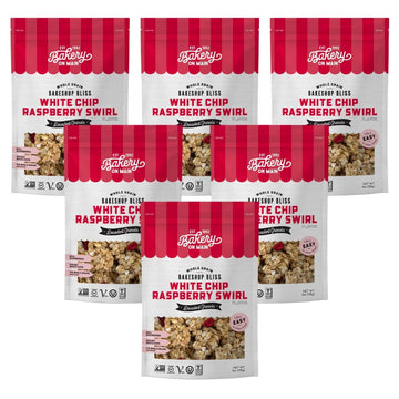 Bakery On Main Decadent Granola, White Chip Raspberry Swirl - Whole Grain Bakeshop Bliss, Gluten-Free, Vegan, Non-GMO, 11oz (Pac