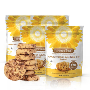 Graces Best Cookies - Sweet And Crunchy Small Snack Made With Natural, Quality Ingredients - Sunflower Seeds And Chocolate Chips