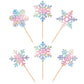 24 Pcs Snowflake Cupcake Toppers Glitter Frozen Snowflake Cupcake Picks Winter Wonderland Cake Decorations For Baby Shower Kids
